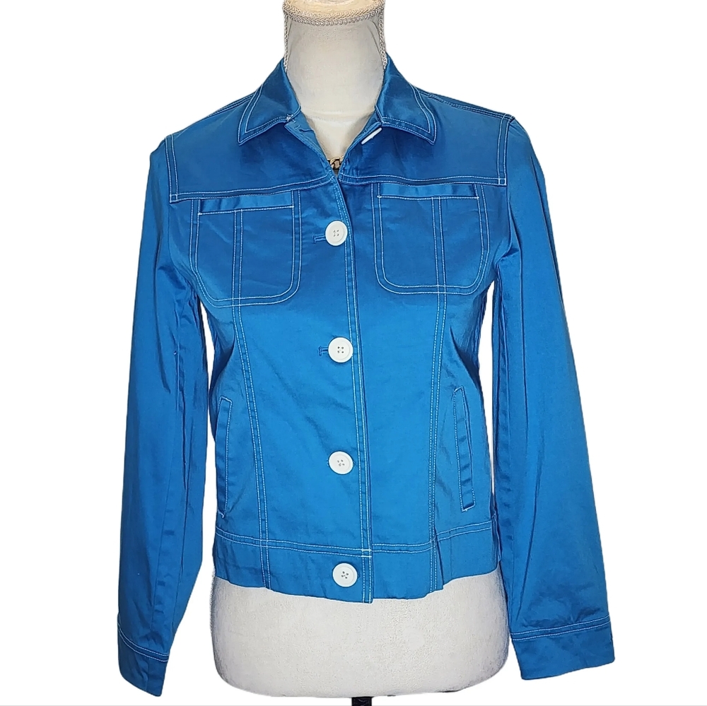 Jones NY. Royal Blue, light weight Jacket. Petite.
